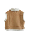 Znbbw Autumn Spring Vest Coat Women Jacket Splice Sleeveless Waistcoat Coat Ladies Warm Outwear Tops