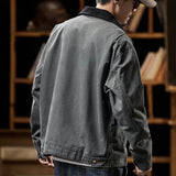 Znbbw Autumn/Winter Detroit Washed Old Canvas Jackets Felt Style mens jacket Japanese Streetwear Korean Fashion Harajuku