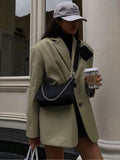 znbbw Office Ladies 2023 Autumn Spring Oversized Blazers Jacket Women Backless Loose Fashion Open Stitch Outfits Elegant Coat