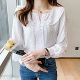 Znbbw Mujer De Moda 2023 Long Sleeve White Blouse Women Spring Women Chiffon Blouse Shirt Blouses Femme Women Tops Shirts F332