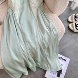 znbbw Green Sexy Spaghetti Straps Tube Dresses Women 2023 Sweet Bodycon Midi Mesh Dress Elegant Club Party Evening Cami Dresses