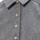 Znbbw Woolen Lapel Single Breated Coat Women Elegant Oblique Pocket Short Coat Autumn Ladies Restro Wool Coats