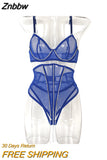 Znbbw Rhinestone Lingerie With Waistband Sheer Lace Sensual Underwear Glitter Tassels Naked Women Uncensored Sexy Intimate