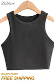 Znbbw Summer Fashion Women Sexy Slim Tops O-neck Sleeveless Double Nylon Ladies Good Quality Tank Tops 6 Colors