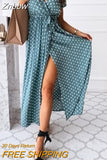 Znbbw Dresses Women 2023 Floral A-Line Elegant Chiffon Maxi Dress Bohemian Loose Casual Ruffle Beach Dresses for Women Vestidos