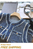 znbbw Summer Korean Style Casual O-neck Sleeveless Denim Vest Women's Fashion Street Style Blue Y2K Loose Single Breasted Coat