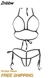 Znbbw Sexy Sling Hollow Lotion String Open file Thong girl Sunbathing spa swimwear women swimsuit biquini bikinis monokini