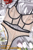 Znbbw Lace Lingerie Sexy Underwear Solid Seamless Set Woman 2 Pieces See Through Bra And Panty Set Intimate Bilizna Costume