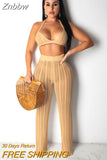 Znbbw Sexy Hollow Out Knitted Pant Suits Women Crochet Crop Top And Wide Led Pants Summer Two Piece Set Ladies Casual Beachwear