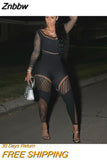 Znbbw Pencil Jumpsuit Girl Midnight Outfit Sexy Hollow Out All in One Overall Party One Piece Hot Attirewear