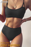 Znbbw Waist Bikinis 2023 Push Up Women Swimsuit Female Sexy Bikini Set Black Swimwear For Women Swimming Suit Bathing Suits Beach