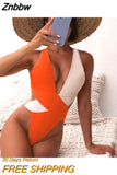 Znbbw Up Women One Piece Swimsuit 2023 Sexy Female Swimwear Swimming Suit High Waist Monokini Bathing Suit Beachwear Swimsuit