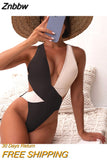 Znbbw Up Women One Piece Swimsuit 2023 Sexy Female Swimwear Swimming Suit High Waist Monokini Bathing Suit Beachwear Swimsuit