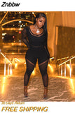 Znbbw Pencil Jumpsuit Girl Midnight Outfit Sexy Hollow Out All in One Overall Party One Piece Hot Attirewear