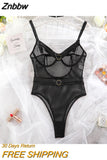 Znbbw Sensual Lingerie Mesh Bodysuit Transparent Erotic Bodys With Necklace See Through Pornographic Costumes For Sex Tights