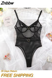 Znbbw Sensual Lingerie Mesh Bodysuit Transparent Erotic Bodys With Necklace See Through Pornographic Costumes For Sex Tights 914