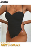 Znbbw Cut Swimwear 2023 Women One Piece Swimsuit Female Push Up Bathing Suit High Waist Swimming Suits For Women Solid Monokini