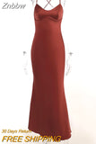 Znbbw Satin Backless Maxi Dress For Women 2023 Autumn New Spaghetti Strap Sleeveless Bodycon Long Dress Vestido Clubwear