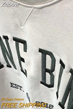 Znbbw Graphic Sweatshirts for Women Printed Loose Fashion Pullovers Tops 2023 Spring Autumn Female Vintage Sweatshirt Hoodies