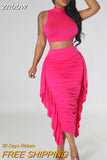 znbbw Summer Sexy Tassel 2 Two Piece Sets Club Outfit For Women 2023 Corset Crop Top And Long Skirt Sets Ruched Skirt Sets