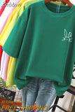 Znbbw 100 Cotton L-5XL Plus Size T Shirt Cartoon Print Tshirt Short Sleeve Women's Top Summer Kawaii Couple O Neck T Shirts