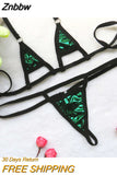 Znbbw bikini Sexy swimwear women swimsuit women biquini mini bikinis Bright patent leather Solid color Hollow out Triangle Thong
