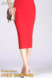 Znbbw Winter Bodycon Skirt Women Stretchable Split Skirt Mid Calf Slim Pencil Skirts For Women Female Knit Skirt