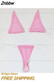 Znbbw bikini Sexy Hanging neck Transparent Invisible belt triangle girl swimwear women swimsuit women biquini mini bikinis