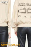 Znbbw Graphic Sweatshirts for Women Printed Loose Fashion Pullovers Tops 2023 Spring Autumn Female Vintage Sweatshirt Hoodies
