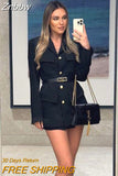 Znbbw TRAF Spring Autumn Temperament Women Suit Coat Single Breasted Slim Blazer Women Office Female Jacket With Belt