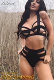 Znbbw waist bikini Sexy Cutout Solid color Bundle Bandage Nightclub swimwear women swimsuit bikinis set biquini swimm suit 912