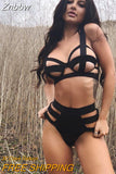 Znbbw waist bikini Sexy Cutout Solid color Bundle Bandage Nightclub swimwear women swimsuit bikinis set biquini swimm suit