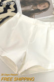 znbbw Summer Korean Causal High Waist Solid Color Suit Shorts Women's New Fashion Elegant Wide Leg Female Shorts Bottoms