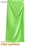 Znbbw ZBZA Skirts Womens 2023 Two Piece Set Linen Blend Cropped Women Shirt Draped Skirt Autumn Fashion Casual Dress Sets