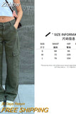 Znbbw Women Y2K Cargo Pants Khaki Loose Streetwear Vintage Low Waist Casual Straight Trousers Sexy Retro Loose Pockets Baggy Pants