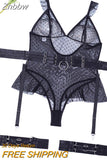 Znbbw Polka Dot Bodysuit Lingerie Sexy Transparent Tempt Sissy Body Lace See Through Erotic Costumes Fitness Porn Hot Tops