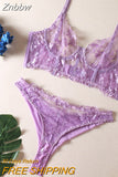 Znbbw Fancy Lingerie Uncensored Lace Transparent Underwear Fetish Set Women 2 Piece Fine Sexy Bra Fantasy Luxury Intimate