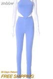 znbbw Summer Sexy Two Piece Sets Casual For Women 2023 Halter Sleeveless Tank Top And Skinny Flare Pant Sets New Matching Sets