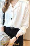 Znbbw Sleeve Black White Blouse Tops Blouse Women Blusas Mujer De Moda 2023 V-neck Chiffon Blouse Shirt Blouses Femme Blusas E447