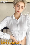 znbbw Sexy Long Sleeve White ZA Shirt Women Button Up Y2K Crop Tops Street Style 2023 Summer Party Y2K Female Clothing Blouse