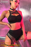 Znbbw Sexy Female Lingerie Fishing Net Patchwork Women's Underwear 4-Pieces Fancy Intimate Bra And Panty Garters Exotic Sets 914