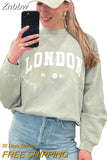 Znbbw Sweatshirt Women 2023 Spring Autumn Clothing Letter Printed Vintage Sweatshirts Tops Fashion Pullovers Sweatshirts Female