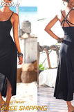 Znbbw Women Sleeveless Summer Dress Boho Maxi Long Evening Party Dress Beach New 2023 Ladies Beachwear Sundress Backless Maxi Dresses