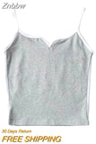 Znbbw crop top summer sexy tops women 2023 spaghetti strap top casual v neck camis knit sleeveless cami top army green cami gray