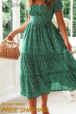 Znbbw Vintage Vintage Print Puff Sleeve summer Beach sweet dresses Casual Square collar floral maxi long dress 2023 festa