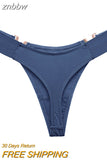 znbbw Fashion Sexy Panties Seamless Women Underwear Low Rise Thongs V-Shaped Metal Decor Panties Bikini Briefs High Fork Briefs