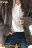 znbbw winter Korean style Solid Color Women Knitted Sweaters Cardigans Long Sleeve Button Up Loose Plus Size Female Sweater