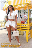 znbbw Summer Sexy Bodycon 2 Two Piece Sets Club Outfit For Women 2023 Sleeveless Button Crop Top And Bandage Shorts Sets