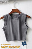 Znbbw Summer vintage white crop tops women biker black punk sexy tank top korean streetwear cropped sleeveless top feminino