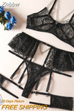 Znbbw Erotic Lingerie Porn Underwear Uncensored Transparent Bra Briefs 5-Piece Fancy Lace Delicate Fine Intimate Luxury Sets